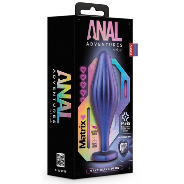 Anal Adventures Matrix - Plug Anal Wavy Bling - Saphir