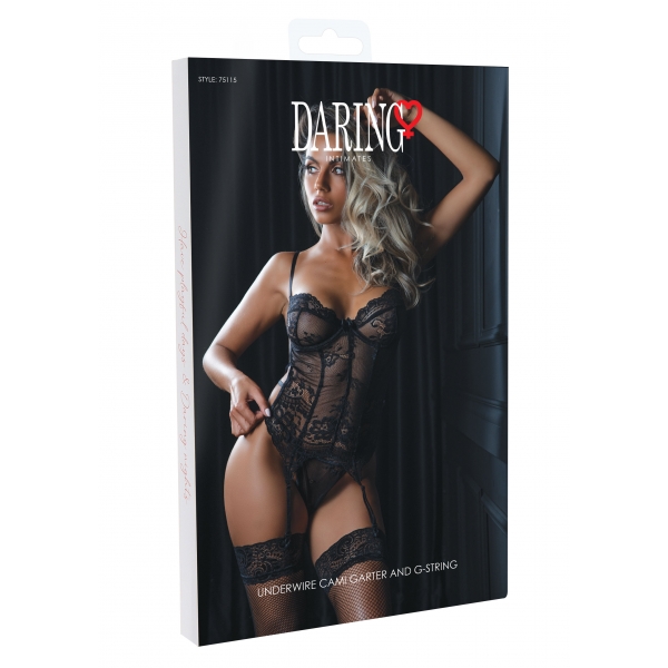 Giarrettiera Body + G-string Cami Garter Nero