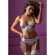 2-Piece Bra and Garter Belt Set White