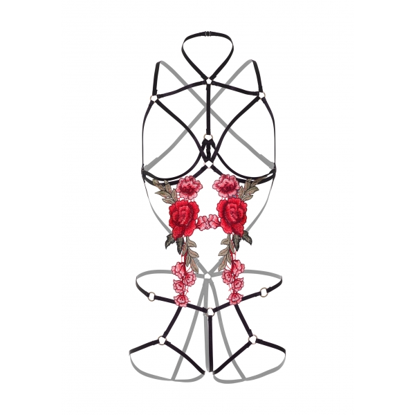 Body Rose Strappy mit Nippel-Cache