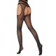Satin Touch Suspender back-opening tights Black