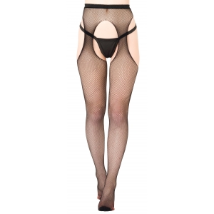 DARING Intimates Collant con bretelle a rete nero