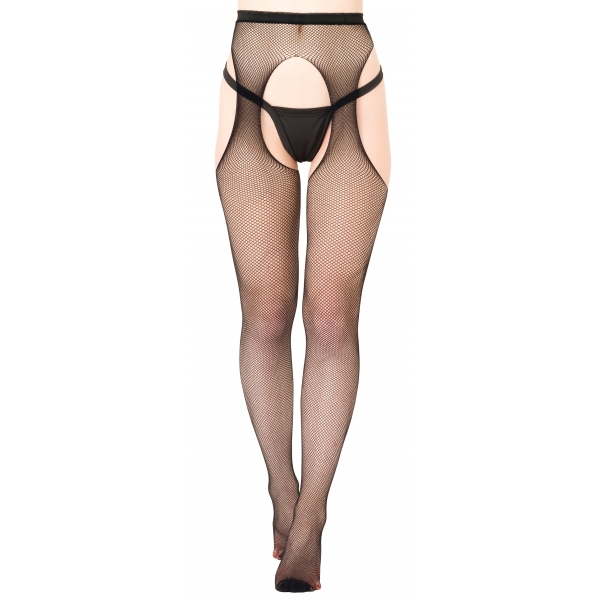 Fishnet Suspender Tights Black