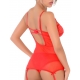 Suspender Belt Lace Cami Red