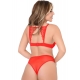 Tanga com abertura íntima entrepernas Anca Vermelho