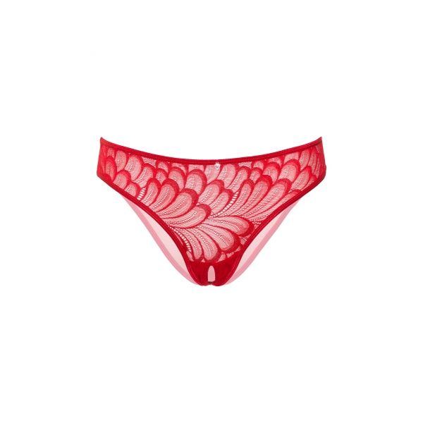 Tanga com abertura íntima entrepernas Anca Vermelho