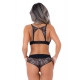 Floral Lace Panties Hiphugger Black