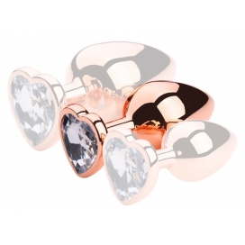 MyPlayToys Rose Gold Anal Plug With Heart Diamond CLEAR M