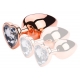 Rose Gold Anal Plug With Heart Diamond CLEAR L