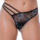 Tanga Muy Sexy Floral Negro