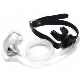 Urinal Gag with Soft Cage Black