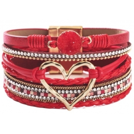 Joy Jewels Bracciale a forma di cuore rosso