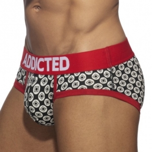 Addicted Slip Geometric Black-Red