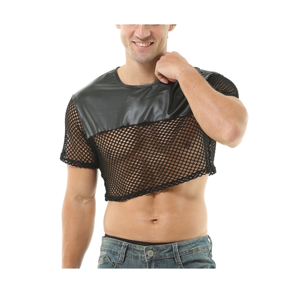 Men Coquettish Breathable Mesh Crop Top