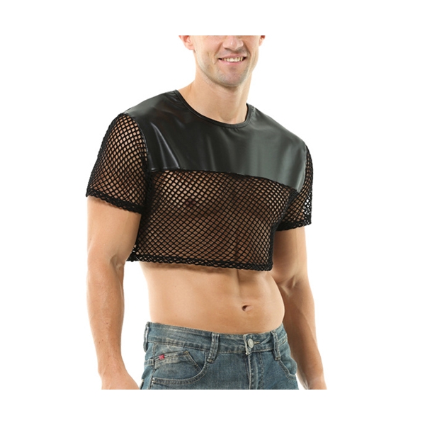 Men Coquettish Breathable Mesh Crop Top