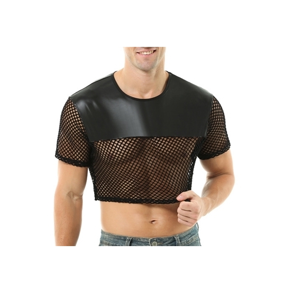 Men Coquettish Breathable Mesh Crop Top