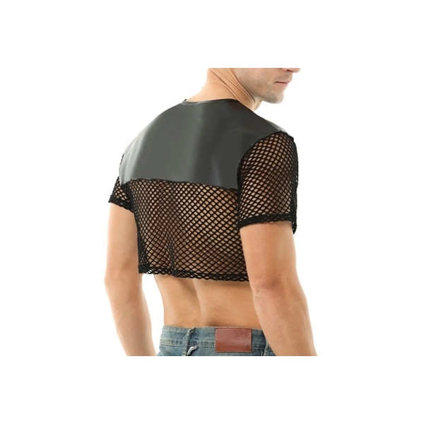 Net N fetish Crop Top Negro