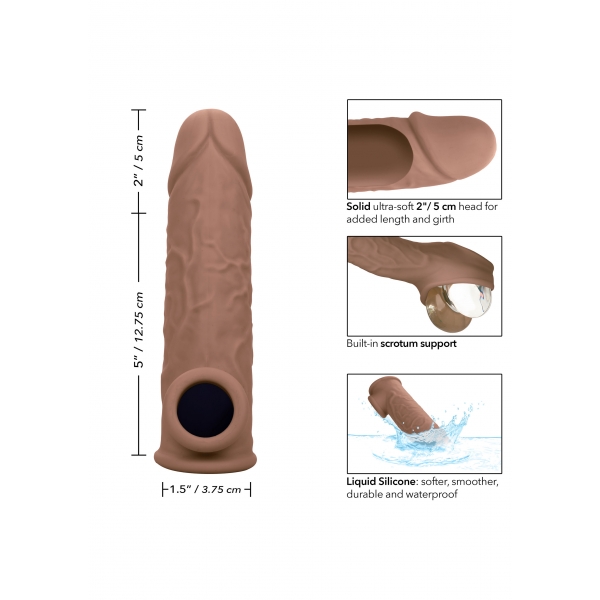 Gaine de pénis Life-like Extension 18 x 4.5cm Marron