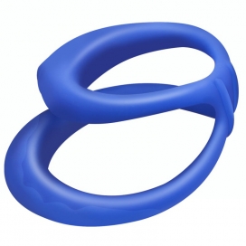 Double Cockring Silicone Soft Duo 40mm Blue