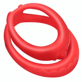 Doppel Cockring Silikon Soft Duo 40mm Rot