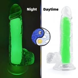 Dildo luminoso a colori 15 x 4,5 cm verde