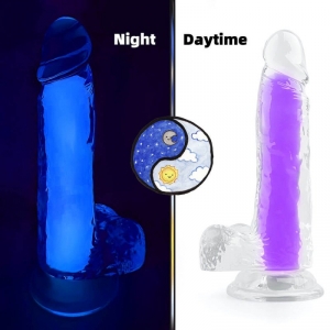 ClearlyHorny Color Glow Phosphorescent Dildo 15 x 4.5cm Purple