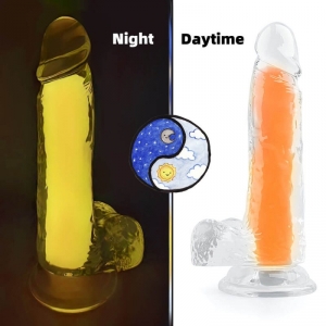 ClearlyHorny Color Glow phosphoreszierender Dildo 15 x 4.5cm Orange