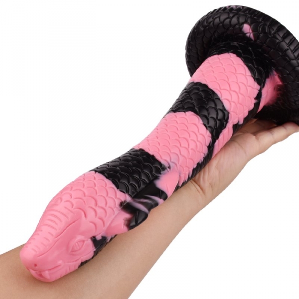 Cobra Snake S Dildo 18 x 5cm Schwarz-Rosa