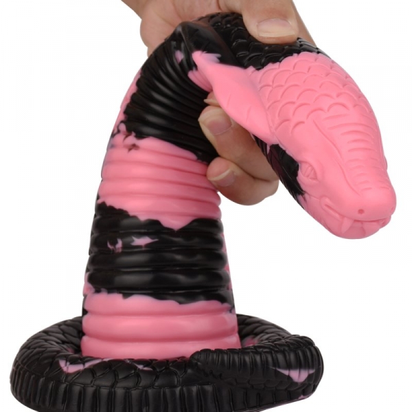 Dildo Cobra Snake S 18 x 5cm Zwart-Roze