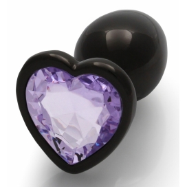 Bijou anal Heart Gem S 6 x 2,6 cm Preto-Púrpura