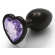 Plug Bijou anal HEART GEM S 6 x 2.6cm Noir-Violet
