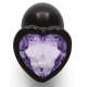 Bijou anal Heart Gem S 6 x 2,6 cm Preto-Púrpura