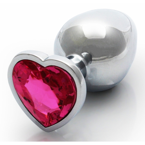 Gemma cuore analogica M 7 x 3,3 cm Argento-Rosa