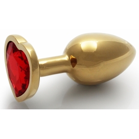 Bijou anal Heart Gem S 6 x 2,6 cm Oro-Rosso