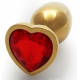 Bijou anal Gema Corazón S 6 x 2,6 cm Oro-Rojo