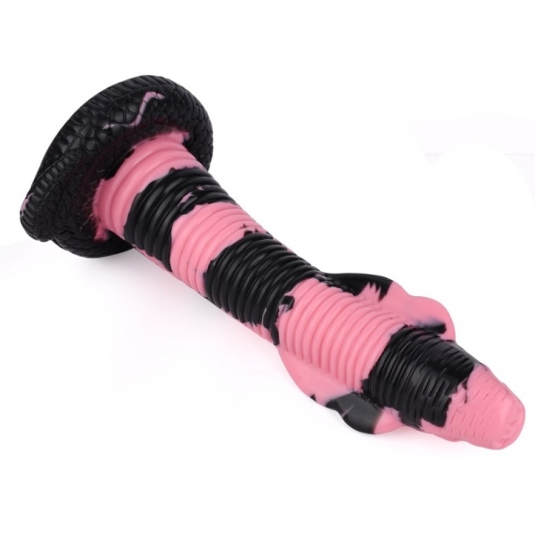Cobra Snake Dildo L 26 x 7cm Black-Pink