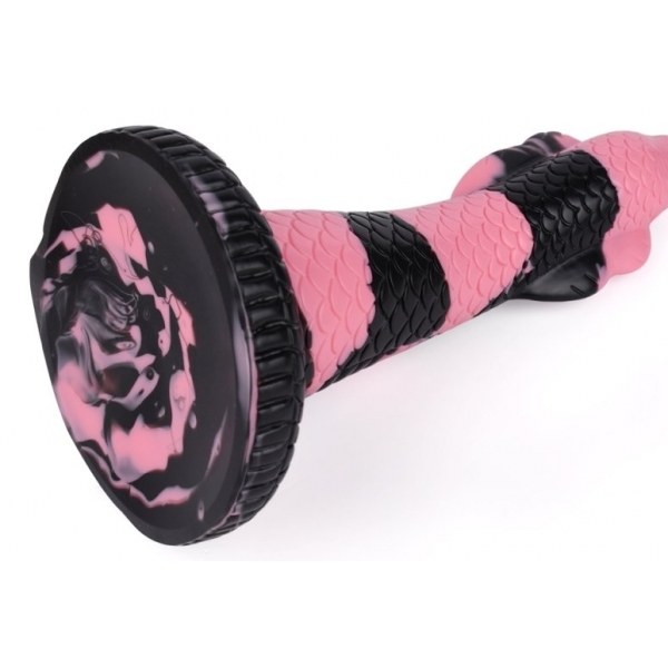 Dildo Cobra Snake M 22 x 6 cm nero-rosa