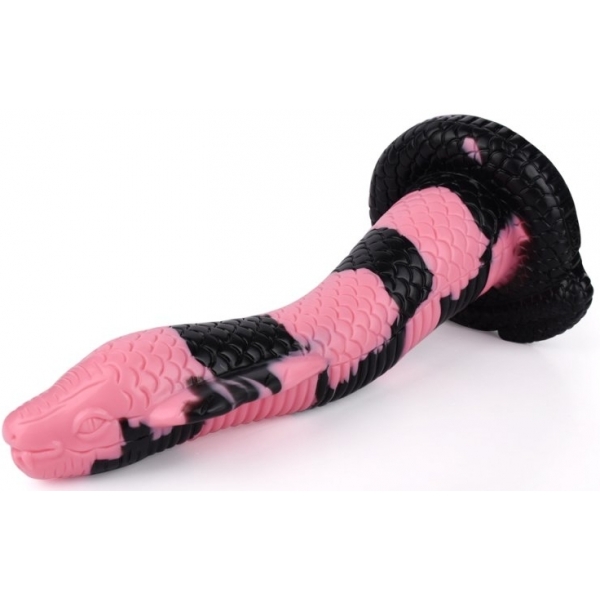 Dildo Cobra Snake S 18 x 5cm Nero-Rosa