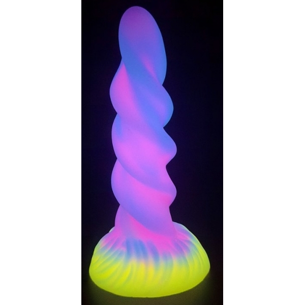 Consolador Unicornio Spiral Glow 17 x 5.5cm