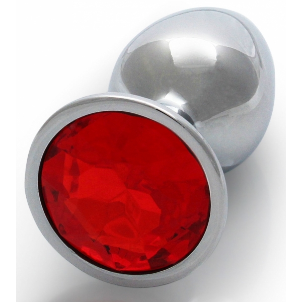 Bijou anal Round Gem S 6 x 2,6 cm Prata-Vermelho