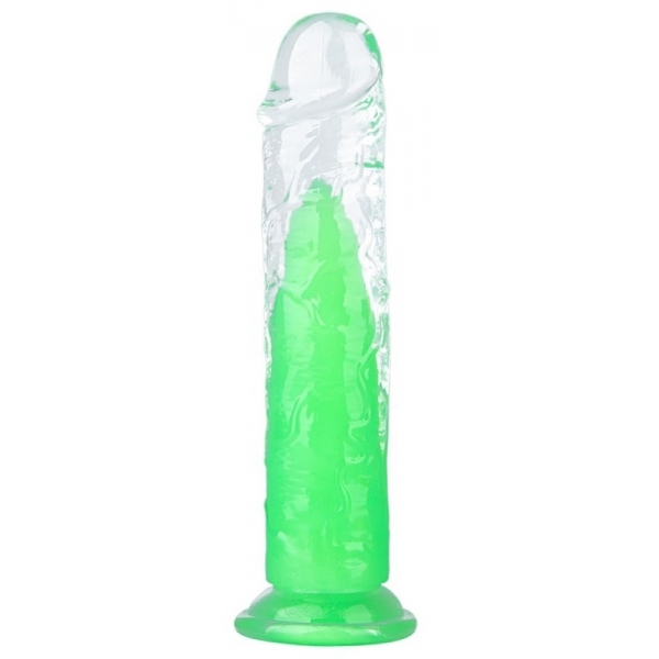 Dildo transparente Jellis S 17 x 3,3cm Verde