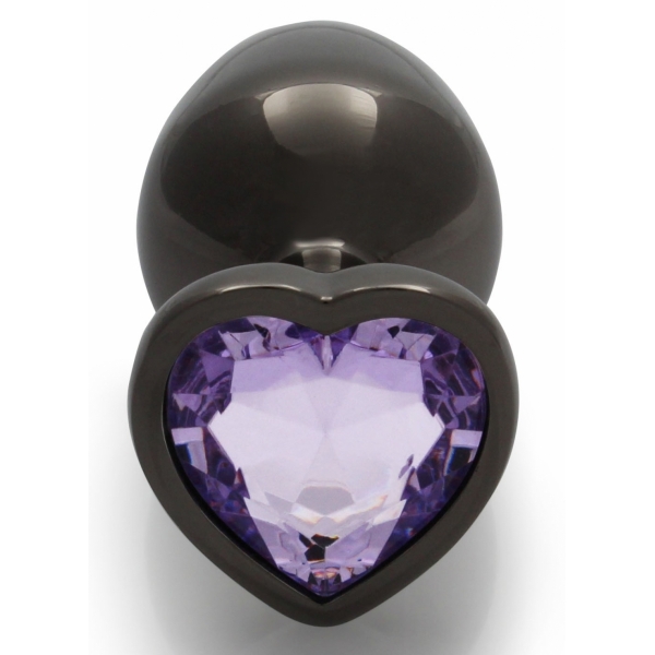 Bijou anal Heart Gem M 7 x 3,3 cm Preto-Púrpura