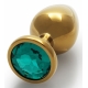 Anal-Juwel Round Gem M 7 x 3.3cm Gold-Grün