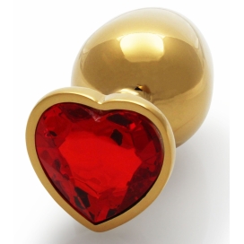 Anal-Juwel Heart Gem M 7 x 3.3cm Gold-Rot