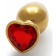 Bijou anal Gema Corazón M 7 x 3.3cm Oro-Rojo