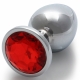 Anal-Juwel Round Gem M 7 x 3.3 cm Silber-Rot