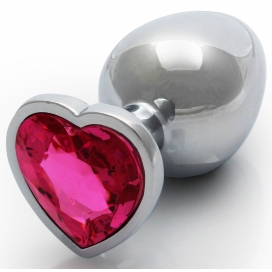 Heart Gem joya analógica L 8 x 4cm Plata-Rosa