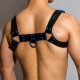 Fetish Gear Coloured H-Front Harness BLUE