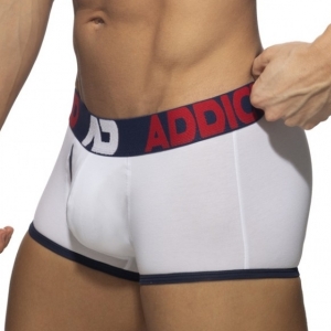 Addicted Open Fly Boxer White-Navy Blue