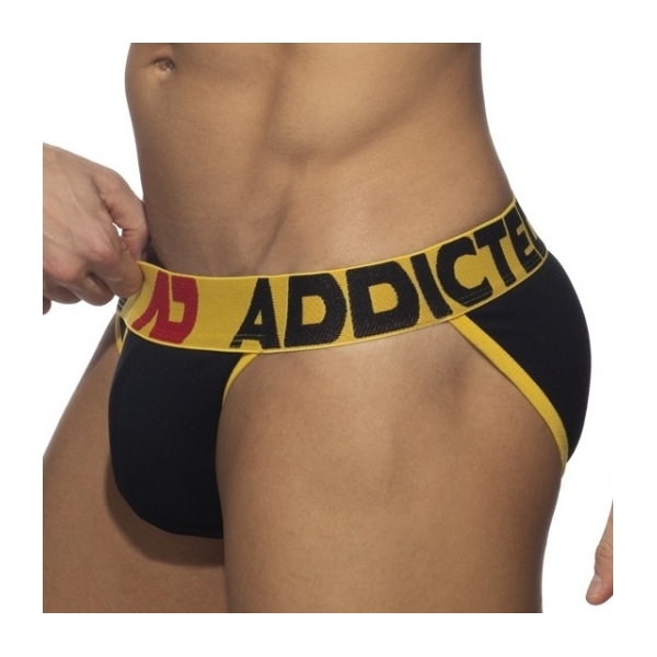 Open Fly Bikini Black-Yellow